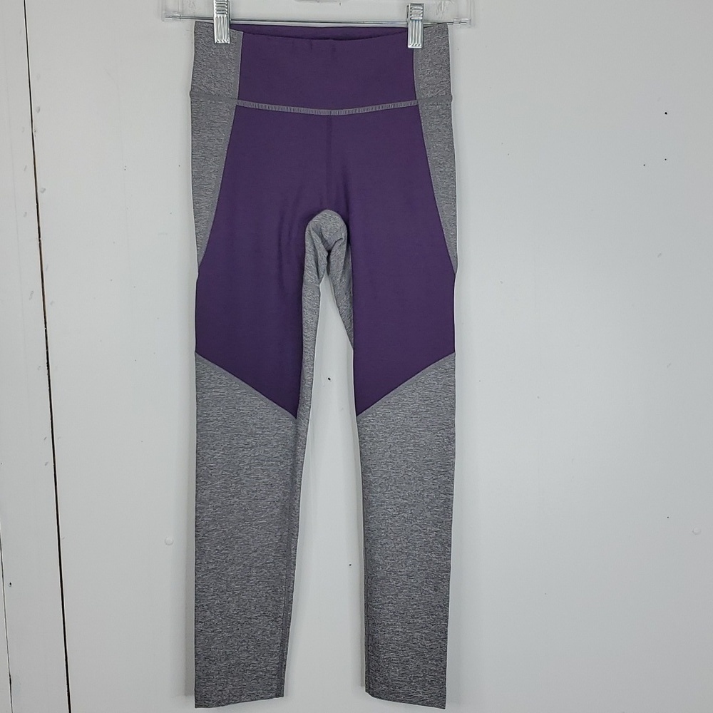 Outdoor Voices Leggings Colorblock Purple Gray Mid Rise Athleisure Womens XS